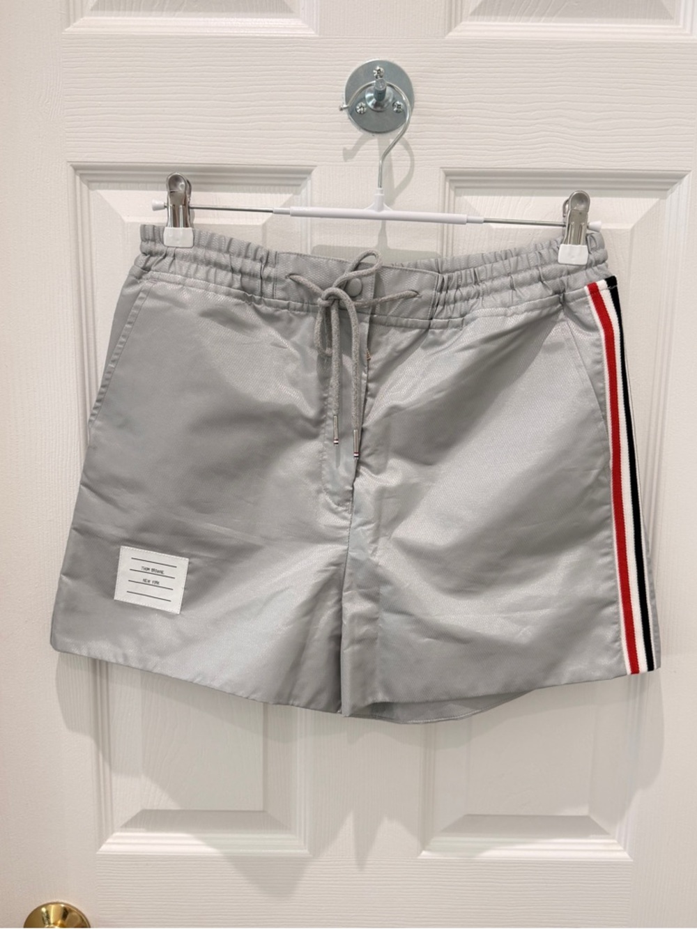 Thom Browne women logo-patch track shorts size 40